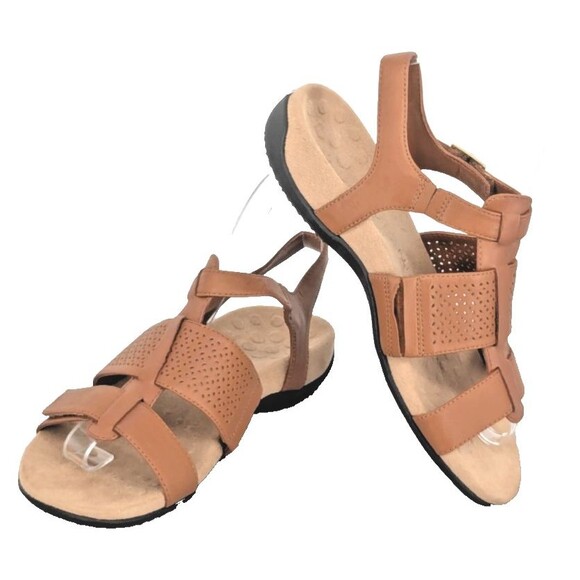 VIONIC Sandals Sz 6 Leather Upper Beach Picnics Errands Hangin Out - Picture 1 of 9